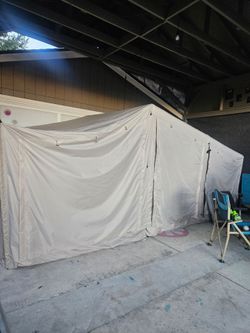 Beige 3 Bedroom Tent with Stove Insert