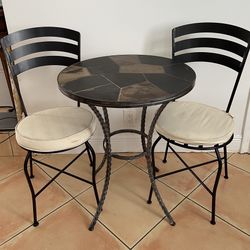 Cast Iron and Stone Breakfast Dinette Set.