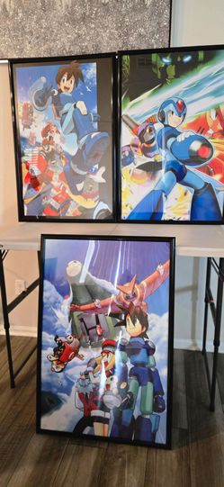 Mega Man & Mega Man Legends Framed Wall Art Posters Set - 37" x 25"