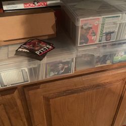 Old Football (2 Bins) And Old Baseball Cards