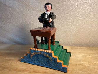 Vintage Mechanical Motion Coin Bank Cast Iron Magician Bank