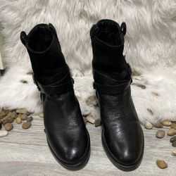 Franco Sarto Beacon leather harness boots size 7.5 M 