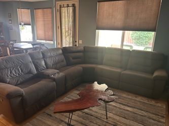 Brown Fabric Sectional Couch