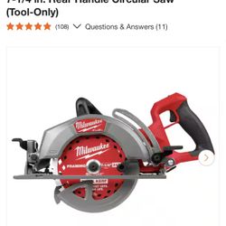 Milwaukee M18 FUEL 18V Lithium-Ion Cordless 7-1/4 in. Rear Handle Circular Saw