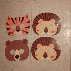 3/$10 🌟 Wild Animal Safari Bear Lion Tiger Face Masks Set