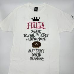 Stussy White J Dilla Champion Sound Tee Size M New