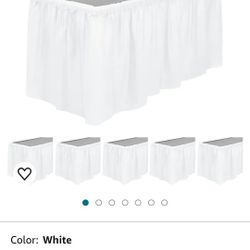 5 White Table Skirts 