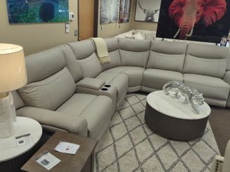 LEATHER PWR RECLINING SECTIONAL NEW