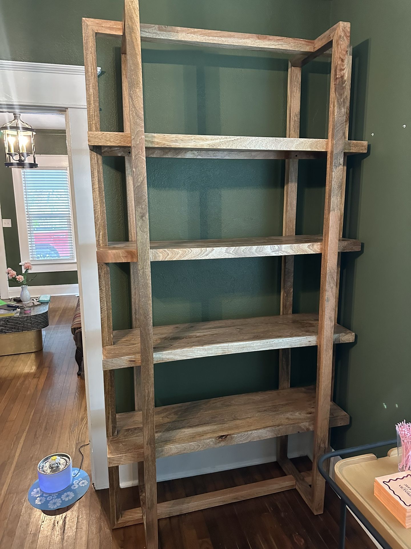 Solid Wood Bookshelf – Modern + Mid-Century Vibe