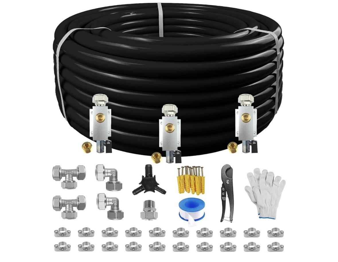 Drksbesto Compressed Air Line Kit, 3/4" x 200ft HDPE-Aluminum-HDPE Piping, Air Line Hose, Air Hose Kit with Air Compressor Accessories and Airline Tub
