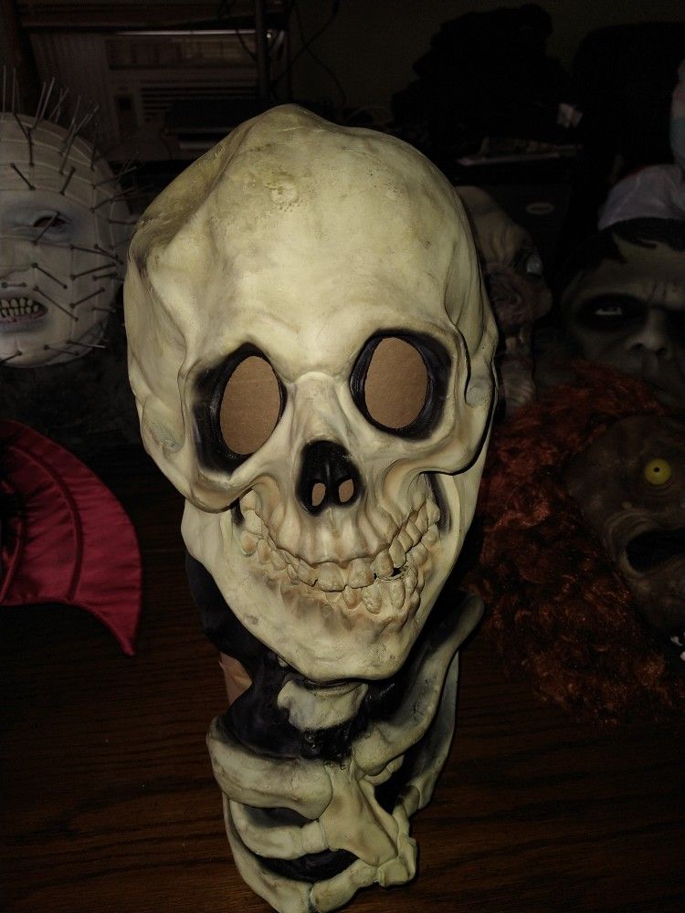 Skull Head With Neck Latex Masks
