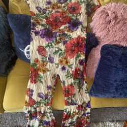 Multicolor Flower Lace Flare Bodysuit