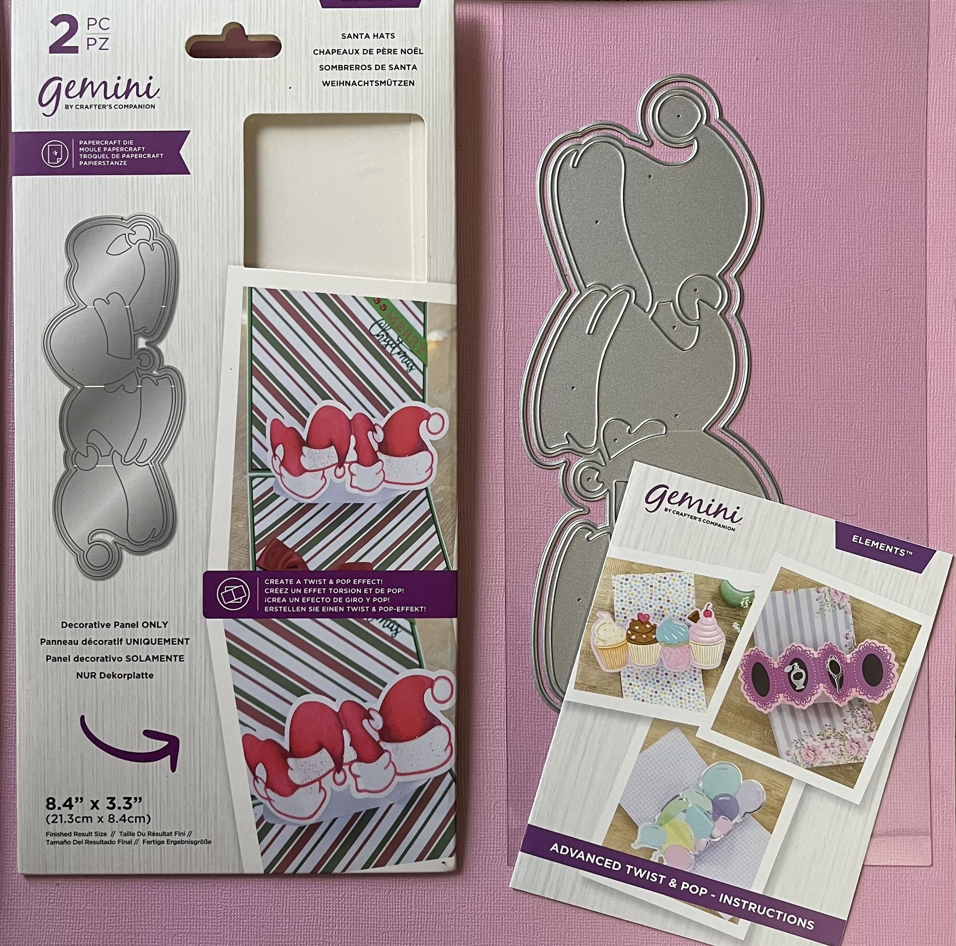 NAME BRAND 2pc Santa Hats Metal Die Cuts (READ)