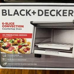 BLACK+DECKER 6-Slice Convection Countertop Toaster Oven, Stainless Steel/Black, TO2050S