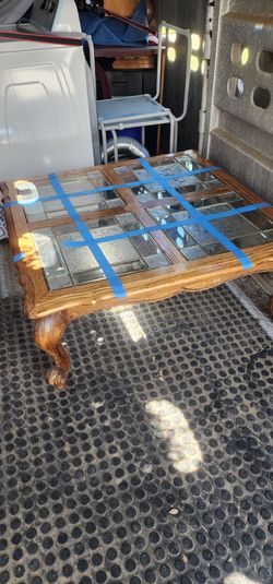 36 inches glass/wood coffee table