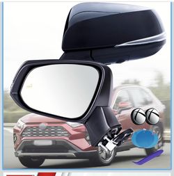 Driver Side Mirror Compatible with Toyota RAV4 2019-2023, Power Adjustment, With Heat, With Turn Signal, With Blind Spot, With Puddle, With Camera, At