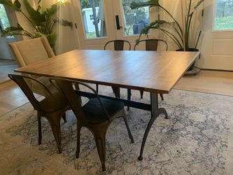 4 Metal & Wood Chairs