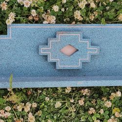 Green Wood Shelf 28" Lx 7 3/4" Hx 4 3/4 W Usable Space 3 1/2". Reminds Me Of Western or Mexican Indian. East or West