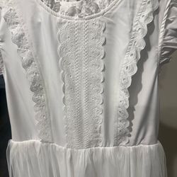 Sheer lace white dress