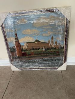 New Red Square Oil Painting