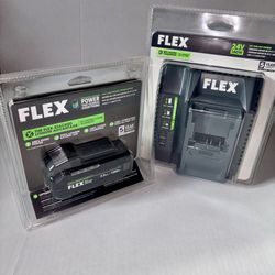 (NEW) FLEX 24V LITHIUM BATTERY & FAST CHARGER SET 3.5Ah Ion COMPATIBLE w/ ALL FLEX POWER TOOLS GARAGE WORKSHOP MENS GIFT 