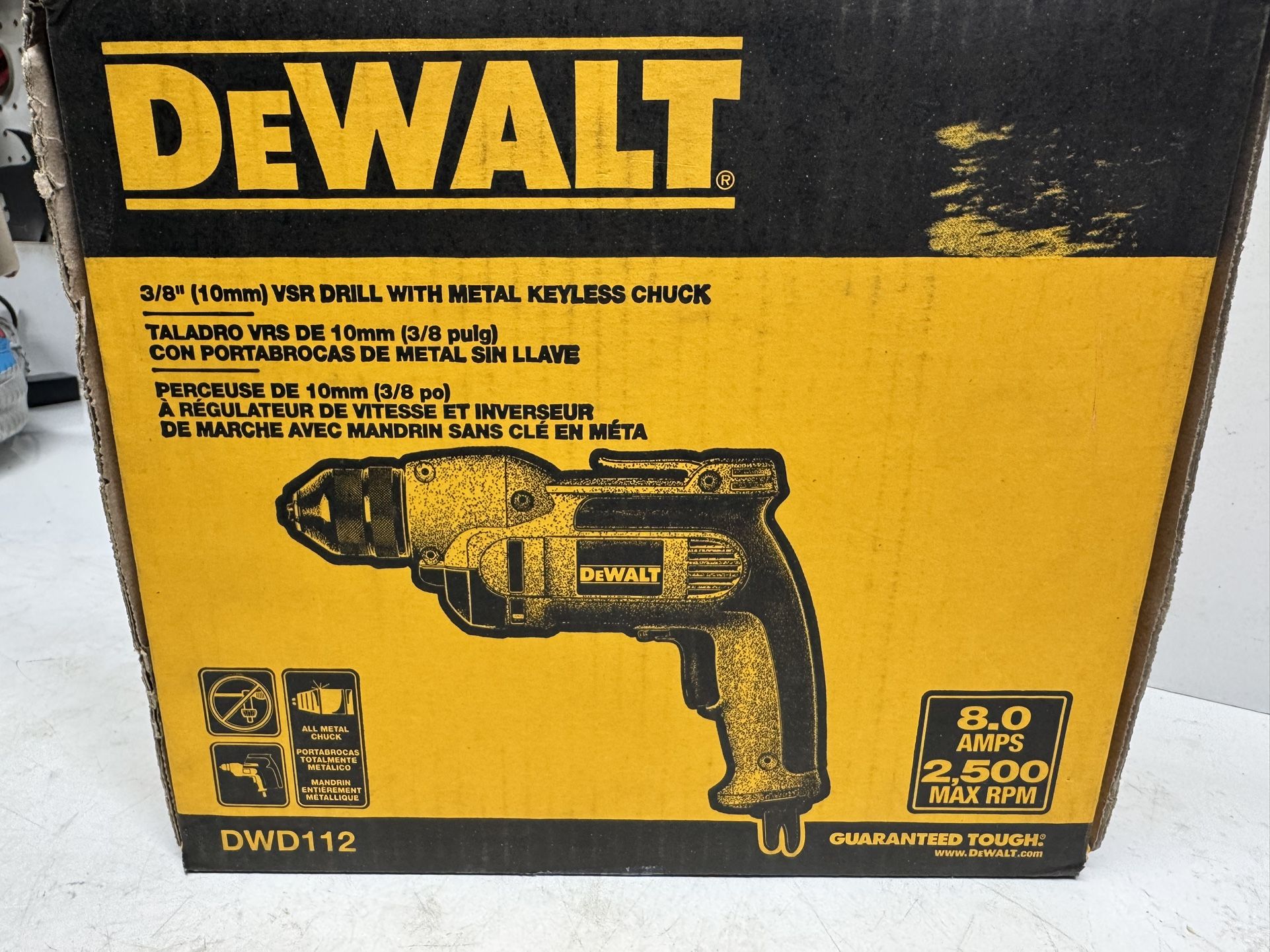 New Dewalt 3/8” Corded Drill. You Must Pick Up