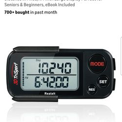 Realalt 3DTriSport 3D Walking Pedometer with Clip & Strap, Accurate Step Counter with 30-Day Memory, Distancein Miles/KM with Large Display Perfect fo