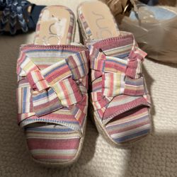 New Womens Size 7 Sugar Multicolored Wedge Sandal 