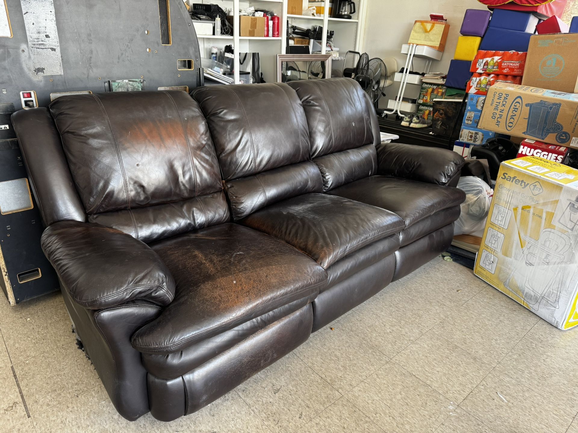 Dark Brown Leather Couch