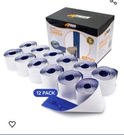 Duty, Airtight Seal, Peel & Stick Double Sided Zipper for Professional & Home Containment of Dust & Debris (Pack of 12