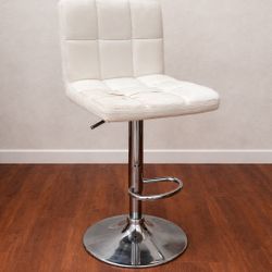 White Adjustable Bar Stool with Chrome Base $35 each
