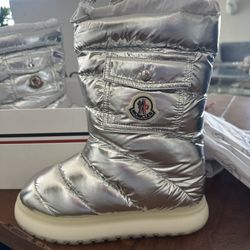 Women’s Moncler Gaia Pocket Boot Mid - Silver Metallic