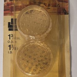 KF Keystone Spiked Caster Cups 1 3/8" Round Furniture On Carpet Clear