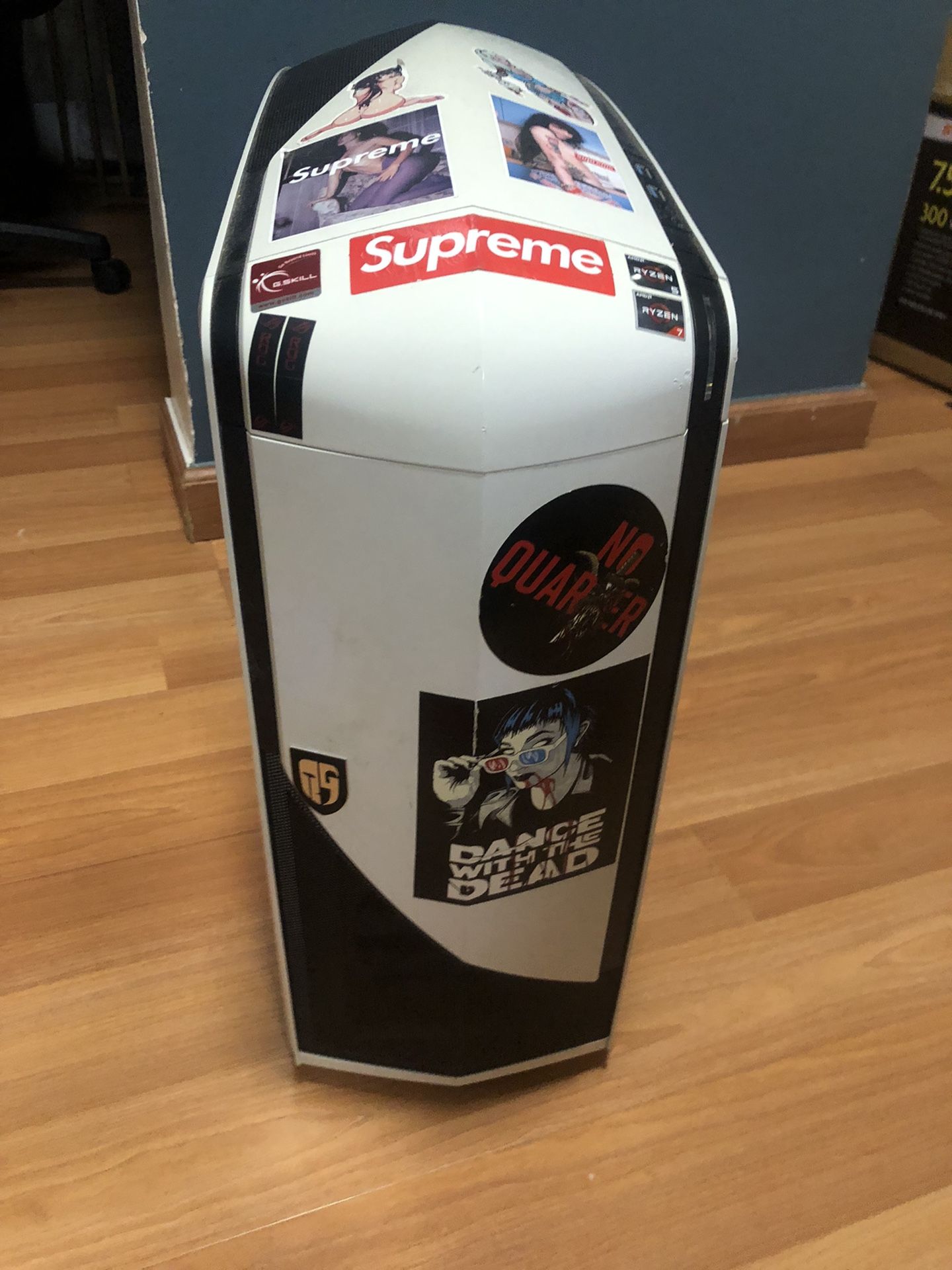 desktop pc white case only.  no motherboard no power supply , no nothing .