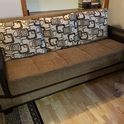 Sleeper Sofa With Storage And Pillows