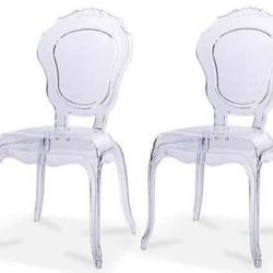 Dining/Vanity Clear Transparent Chairs
