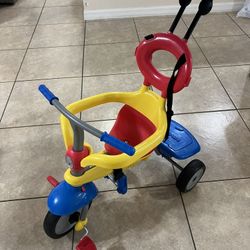 smarTrike Zoom Toddler Tricycle Push Bike Baby Scooter Ride On Toy Adjustable Trike for Baby, Infant, and Toddler, Multicolor