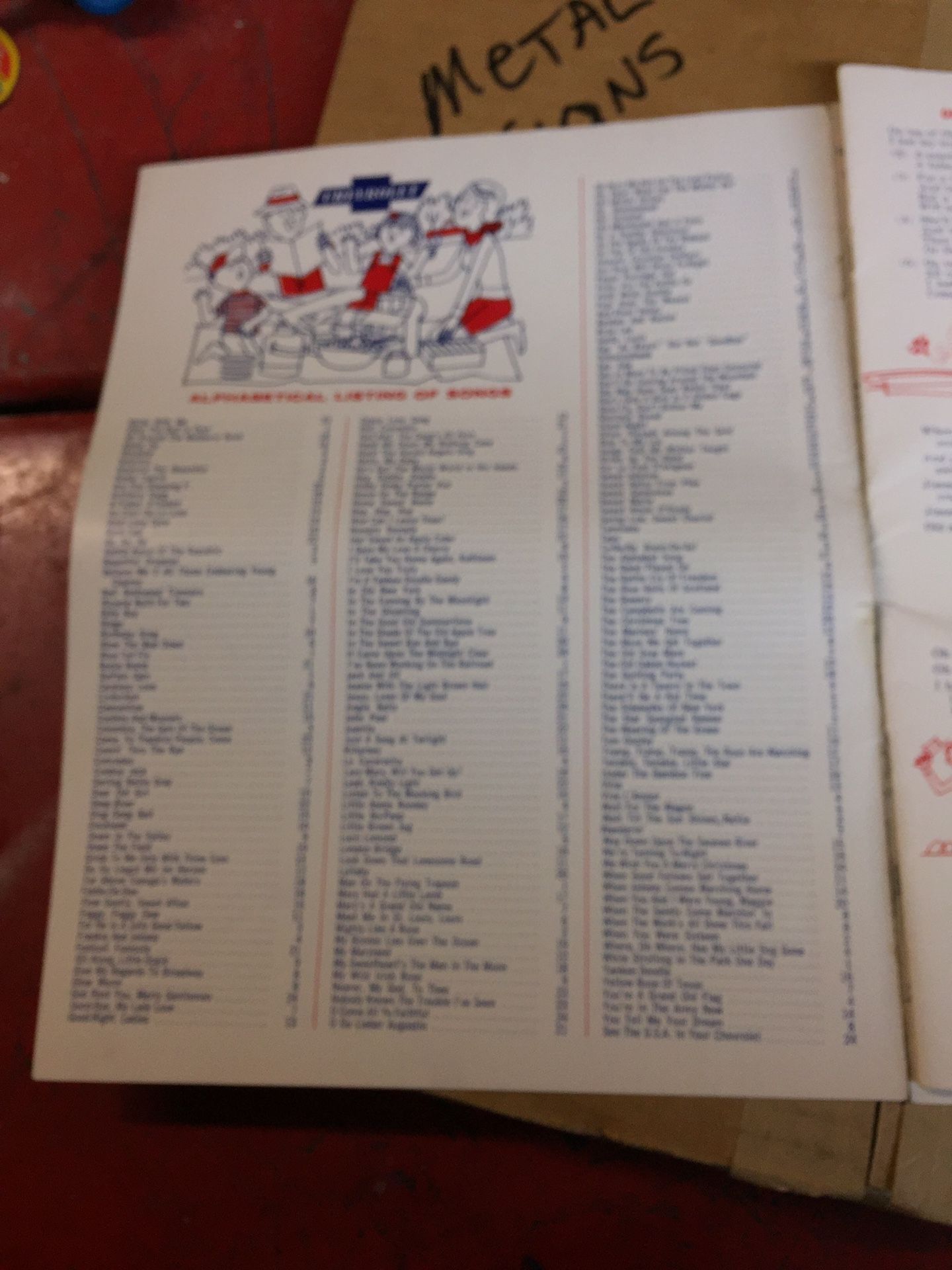 1964 Chevrolet sing a long driving book