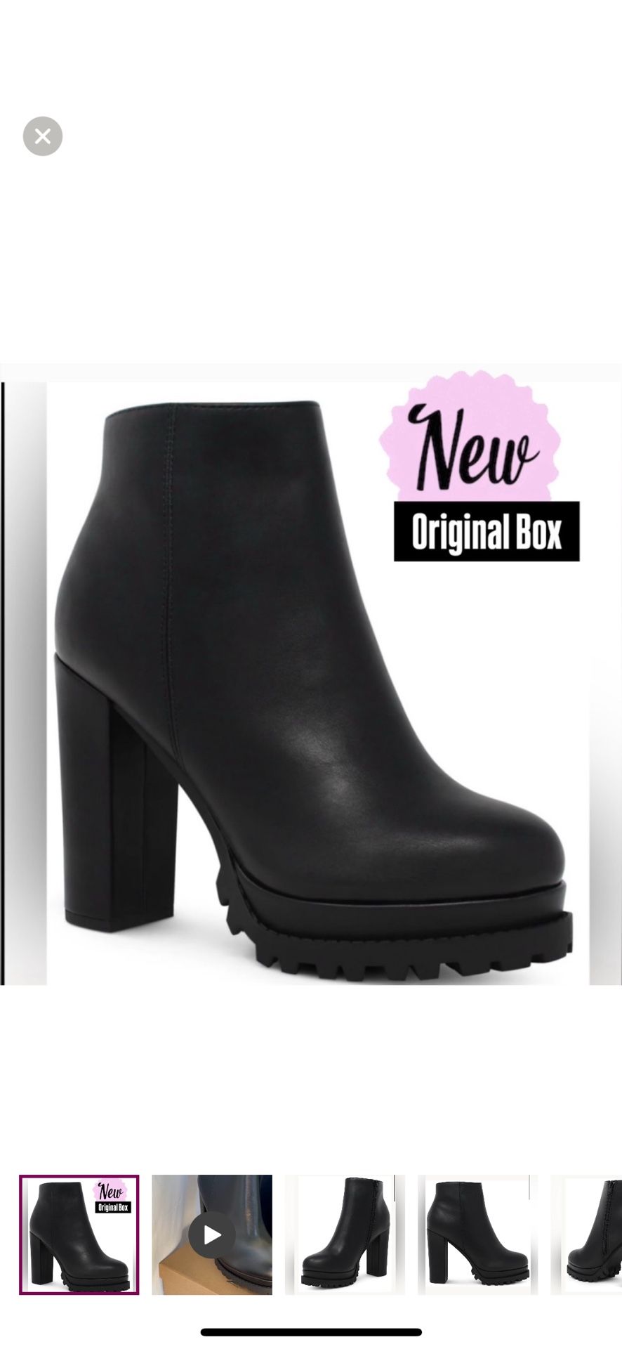 NEW! Women's Black Platform Chunky Block Heel Ankle Boots Punk Style Size 7.5