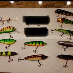 New/used Vintage Great Spring Time Musky glide and Jerk /twitch Baits - See Photos And Description