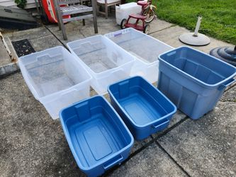 Storage Bins Totes Lot  of 6
