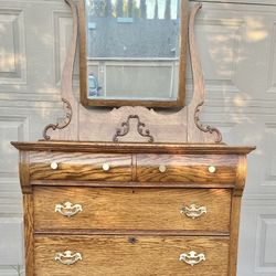 Solid Wood  Dresser With gold Kobe 