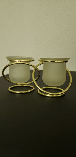 "Party Lite" Gold Candle Holder