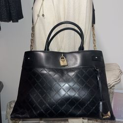 Michael Kors Gramercy Large Chain-Embossed Leather Satchel