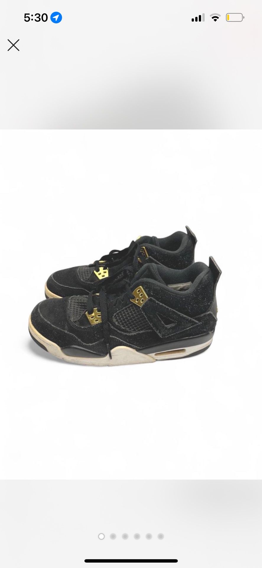 Jordan 4 Retro “Royalty” Black/Gold Men’s 7 