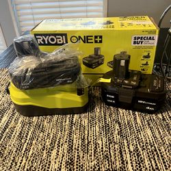 Ryobi One+18 V Lithium ion Starter Kit 4.0. Ah & 2.0 Ah Battery and Charger