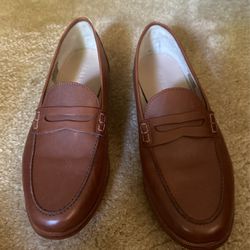 New J Crew Camel Ladies Penny Loafer Size 10.5