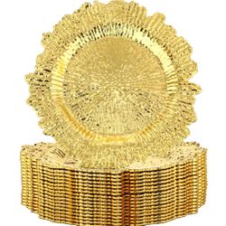 Mimorou 18 Pack Reef Charger Plates Plastic Snowflake Charger Plates Wedding Floral Decor For Christmas Dinner Wedding Party Event Supplies, 13 Inch(G