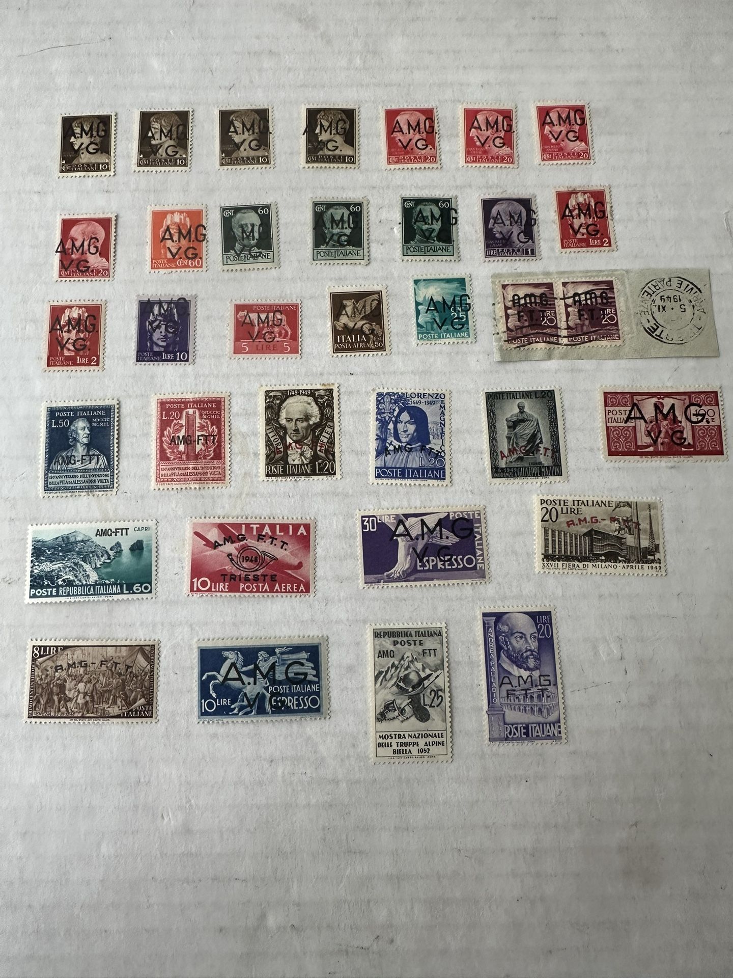 Trieste Collection Of 35 Stamps Mint Hinge