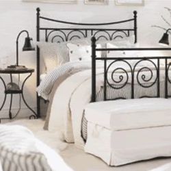 Ikea Noresund Bed Frame - Elegant Black Metal Bed